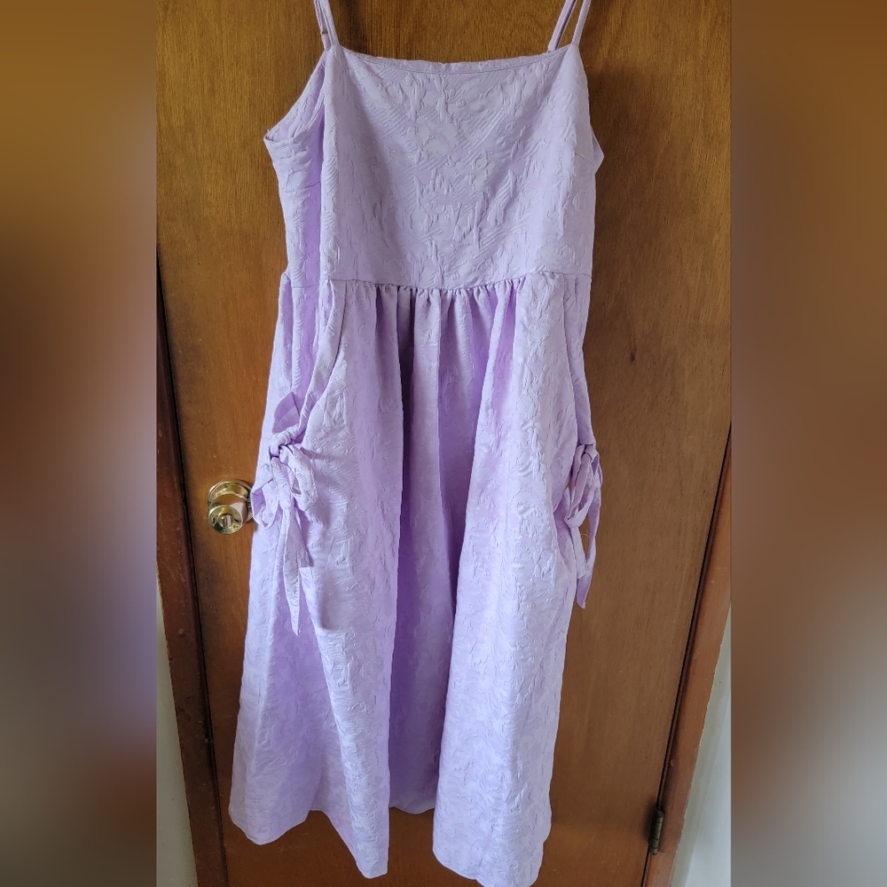NWT ASOS Design Cami Jacquard Bellow Pocket Midi Dress in Liliac